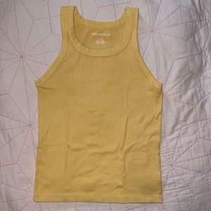 American Eagle High Neck Ribbed Tank Top